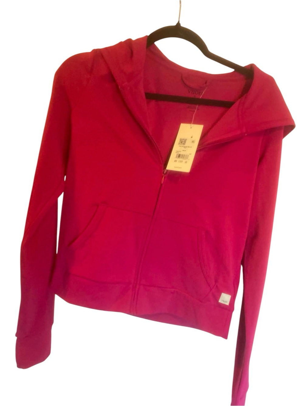 NWT Vuori All The Feels Mini Full Zip Hoodie Size Medium DRAGONFRUIT